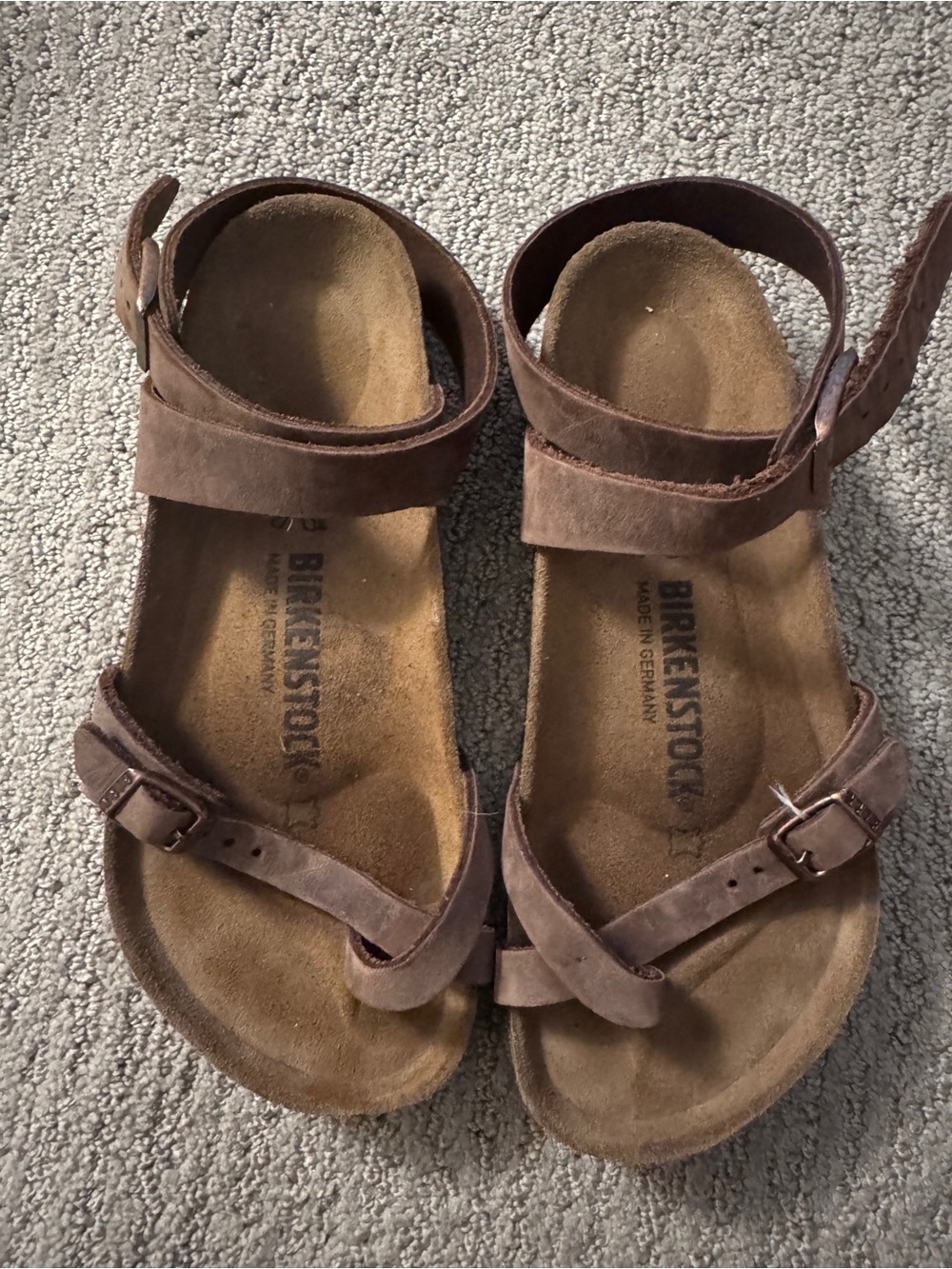 Birkenstock Brown Suede Ankle Strap Sandals